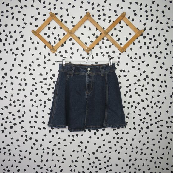 Art Class Dark Wash Denim Mini A-Line Girls Jean Skirt - Picture 1 of 6